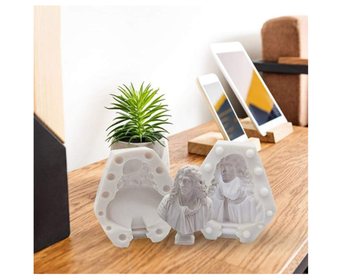 3D Bust Mould,  Greek Mythology Sketch Plaster Silicone Mold for DIY Craft Homemade Soap Statue Aroma Candle Epoxy Resin
