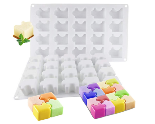 French Mousse Silicone Mold 20 Hole Puzzle Cake Candy Baking Mould for Chocolate Jelly Ice Cube Bath Bombs