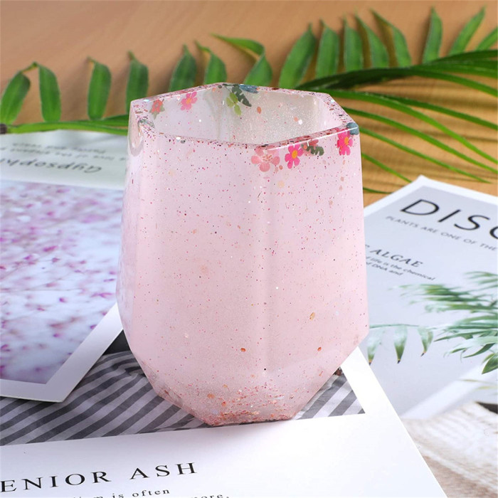 DIY Cup Resin Silicone Mold,Craft Makeup Brush Holder Organizer Epoxy Mold Cosmetics Brushes Pen Storage Mold Silicone Mould Bottle Casting Mold for Epoxy Casting Home Decor