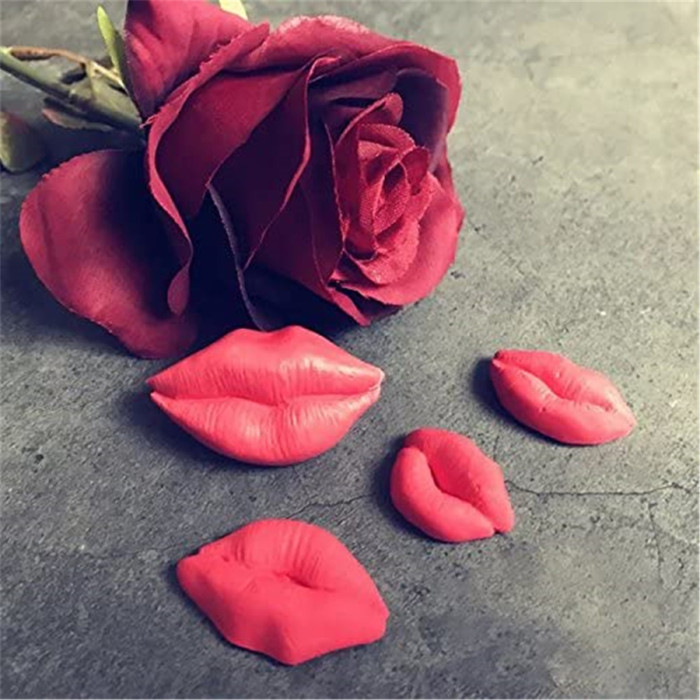 3D Lips Cake Topper Decoration Silicone Mold, Creative DIY Baking Bakeware Tray for Romantic or Birthday Party, Chocolate Candy Jelly Fondant Gum, Ice Cube Cream Mousse, Candle Soap Clay Artwork