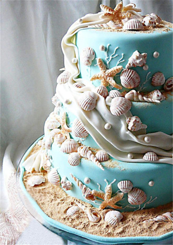 Marine Theme Cake Fondant Silicone Mold,Seashell, Conch, Starfish, Fish,Under the Sea Style Handmade Pastry Baking Molds for Cookie Chocolate Candy Decoration