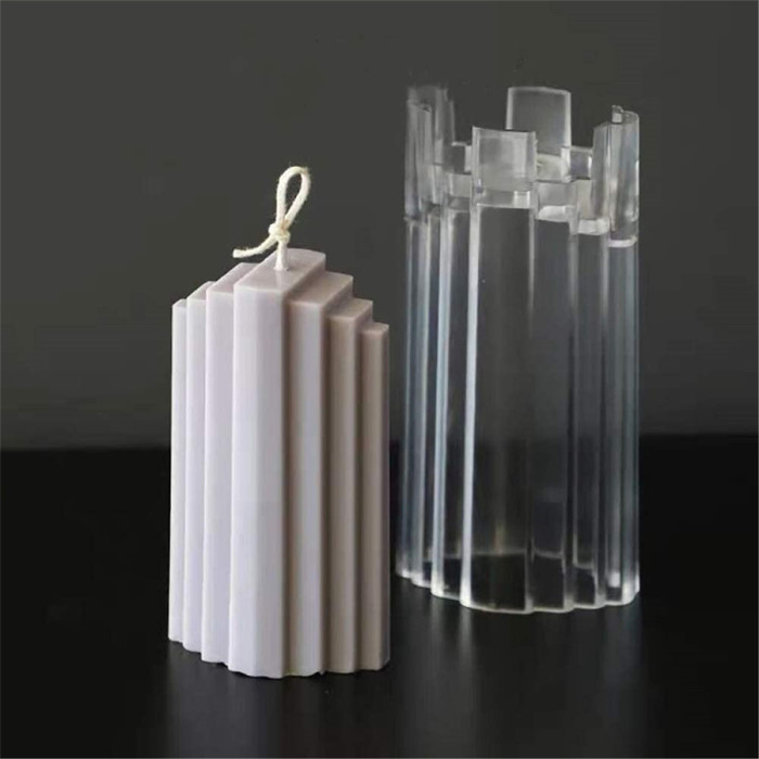 Plastic Candle Molds, Stripe Mold Pillar Candle Molds Cylinder Rib Candle Making Molds DIY Candle Making Supplies for Christmas Wedding Dinner
