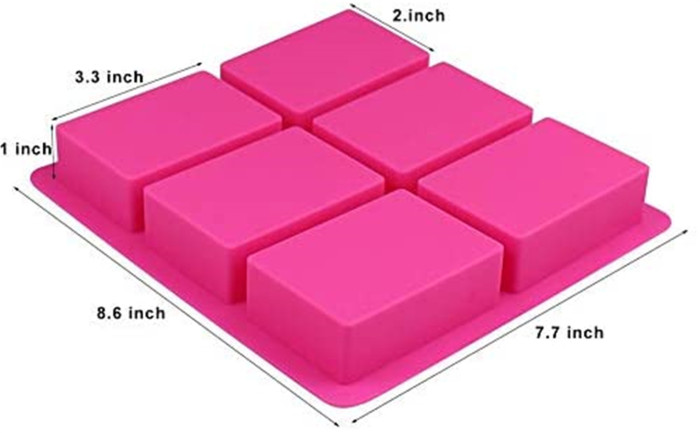 Silicone Moulds Flamingos, 6 Holes Hawaiian Theme Craft Art Silicone Soap Mould, Rectangle Sunshine Animals Plants Craft Moulds DIY Handmade Soap Moulds