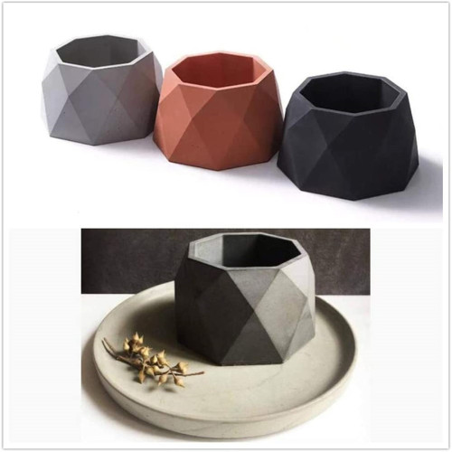 Flower Pot Silicone Mold,DIY Succulent Plants Concrete Planter Vase Gypsum Cement Molds Clay Mould Candle Holder Mold