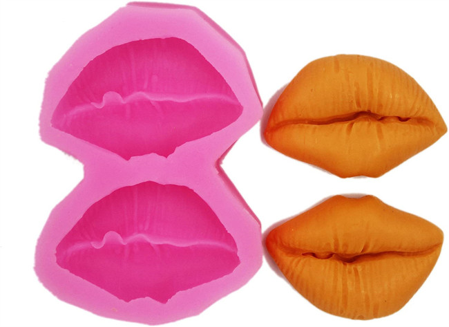 3D Lips Cake Topper Decoration Silicone Mold, Creative DIY Baking Bakeware Tray for Romantic or Birthday Party, Chocolate Candy Jelly Fondant Gum, Ice Cube Cream Mousse, Candle Soap Clay Artwork