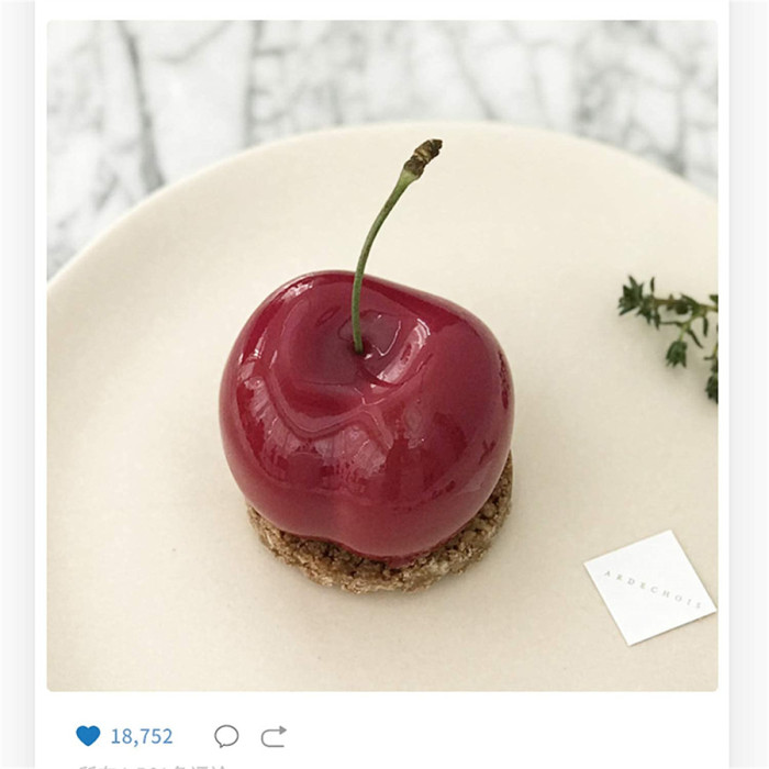 8Cavity-Cherry Silicone Mold for Baking Mousse Cake, 3D Silicone Baking Mold for Cakes, French Dessert Mold for Pastry Chocolate, Cupcake, Ice Cream Mould, Cake Decoration Mold, 3D Cherry Shape