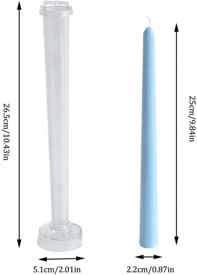 Tall Taper Candle Mold , Clear Plastic Tapered Candlesticks Candle Making Mold Supplies for Wedding, Dinner, Home Decor, Parties and Special Occasions