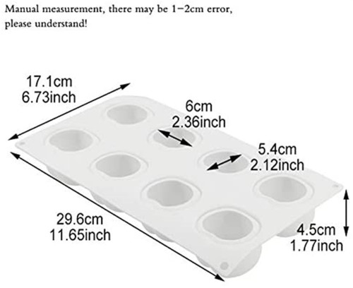 Silicone Molds Baking for Mousse Cake, 3D Baking Molds Dessert Molds for Pastry Truffle Pudding Jelly Cheesecake, Apple Shape, 8-Cavity