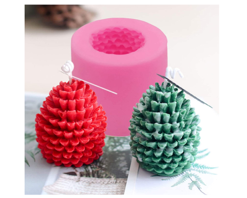 3D Pine Cone Candle Mold - Christmas Pinecone Mold for Fondant, Gum Paste, Chocolate, Handmade Soap, Lotion Bar, Wax, Crayon, Clay