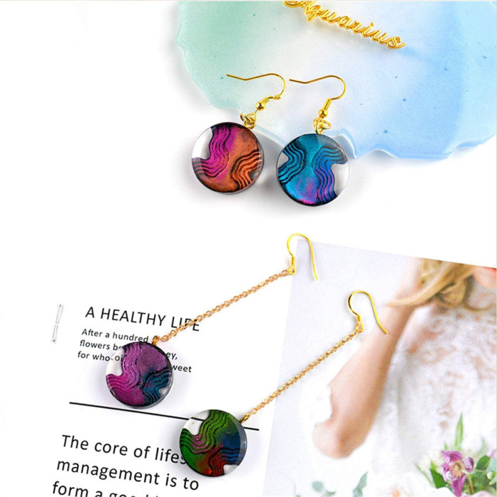 4 pcs Necklace Earring Resin Silicone Molds Epoxy Silicone Molds Earring Jewelry Pendant DIY Resin Crafts