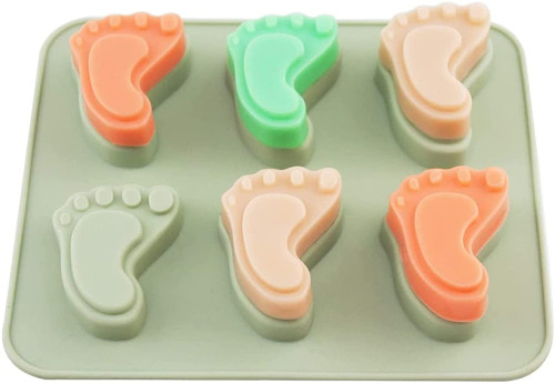 Baby Footprint Molds Foot Step Silicone Fondant Molds for Baby Shower Birthday Cake Decoration Candy Chocolate Cupcake Topper Decorating