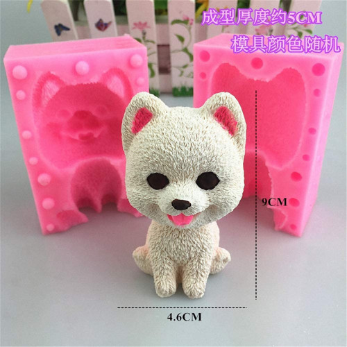 3D Pomeranian Dog Silicone Mold, Large Cute Puppy Chocolate Candy Fondant Mold for Cake Decorating Making Candle Soap Resin Plaster Crayon Wax Melt Mold
