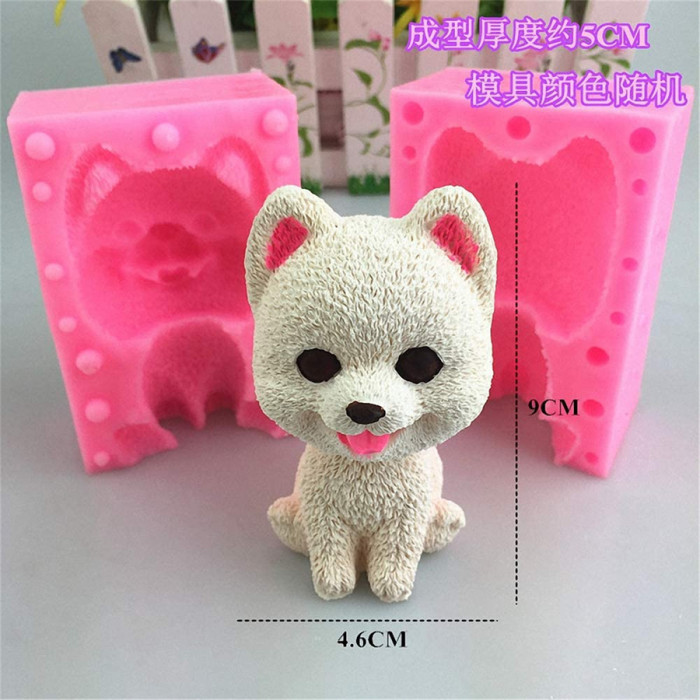 3D Pomeranian Dog Silicone Mold, Large Cute Puppy Chocolate Candy Fondant Mold for Cake Decorating Making Candle Soap Resin Plaster Crayon Wax Melt Mold