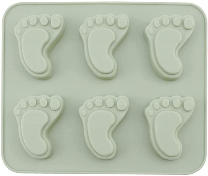 Baby Footprint Molds Foot Step Silicone Fondant Molds for Baby Shower Birthday Cake Decoration Candy Chocolate Cupcake Topper Decorating