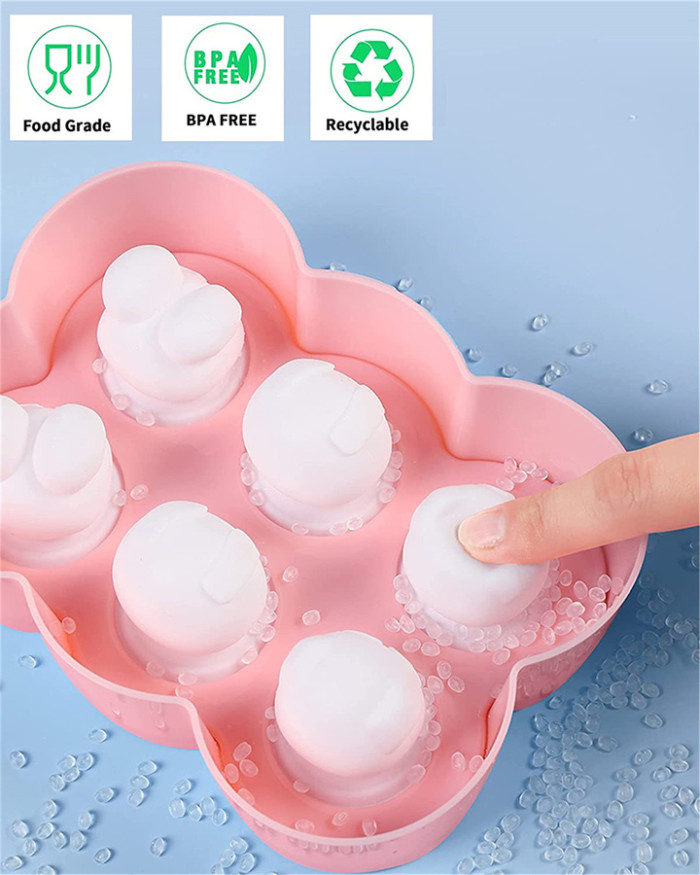 Popsicle Molds For Kids Silicone Pop Mold BPA Free Popsicle Ice Maker, Unique Cute Shape Designs, Easily-Removable, Dishwasher Safe (Random color)