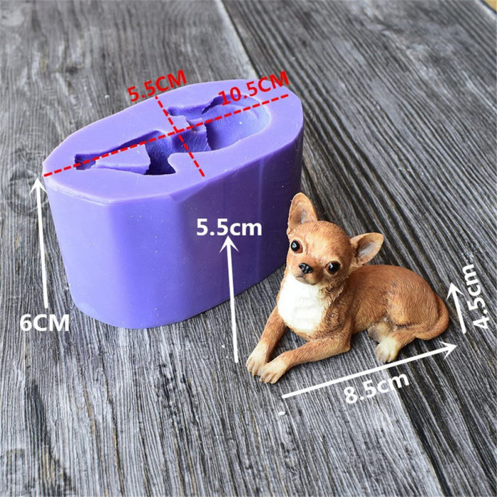 3D Dog Molds Silicone Fondant Mousse Cake Chocolate Mold Puppy Dog Soap Mold Candle Mould