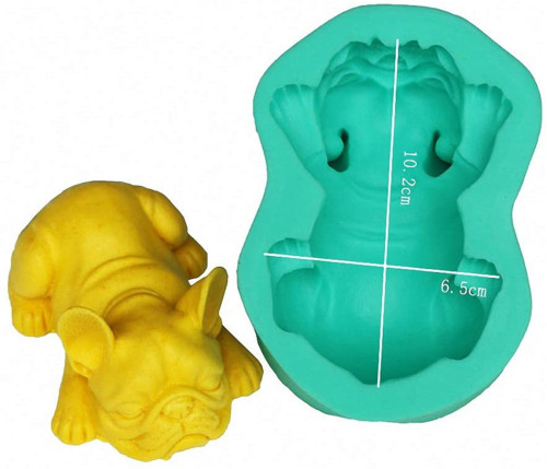 3D French Bulldog Silicone Mold for Fondant Chocolate Candy Cake Decorating Candle Soap Lotion Bar Wax Crayon Melt Plaster Polymer Clay