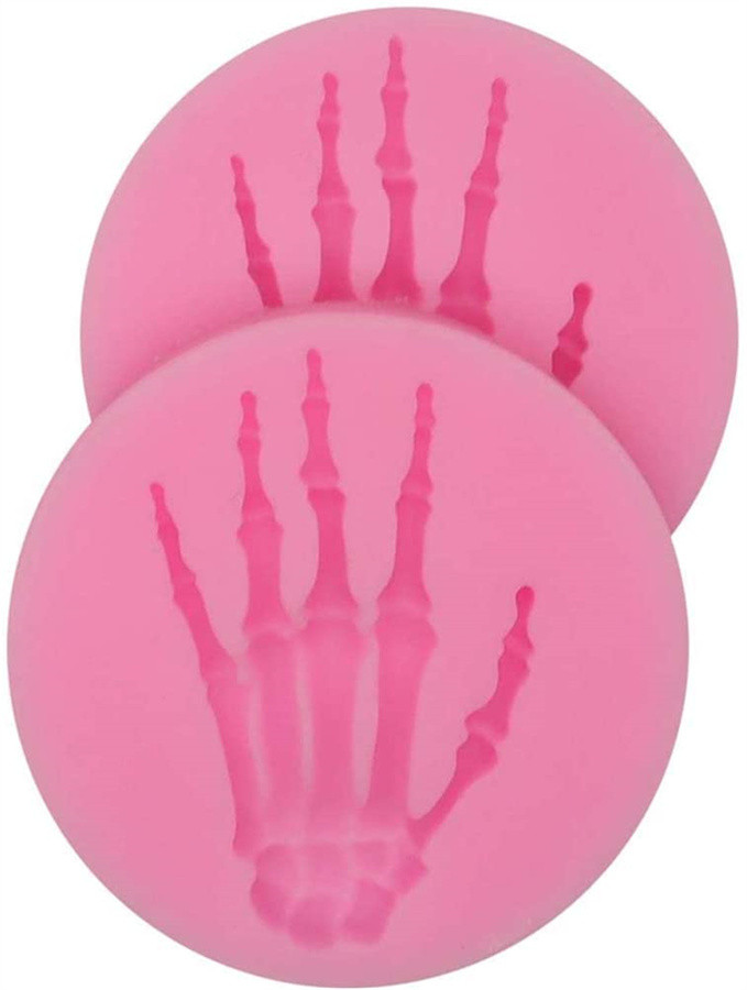 2 Pieces Skeleton Hands Molds Halloween party for Sugarcraft, Cake Decoration, Handmade Ice Cream,Cupcake Topper, Chocolate, Pastry, Cookie Decor, Jewelry, Polymer Clay, Crafting Projects