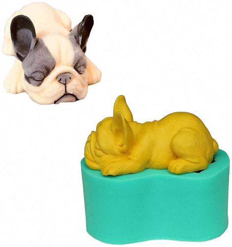 3D French Bulldog Silicone Mold for Fondant Chocolate Candy Cake Decorating Candle Soap Lotion Bar Wax Crayon Melt Plaster Polymer Clay