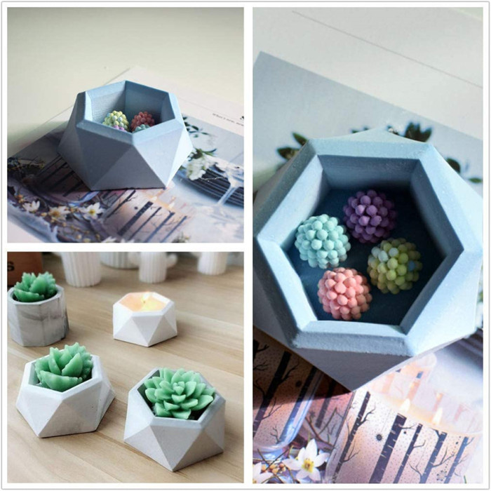 DIY Silicone Flower Pot Mold Diamond Shaped Molds for Candle Holder Making Succulent Plants Planter Pot Mould Concrete Moulds