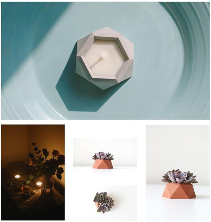 DIY Silicone Flower Pot Mold Diamond Shaped Molds for Candle Holder Making Succulent Plants Planter Pot Mould Concrete Moulds