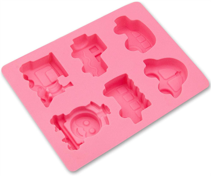 Cars Train Shape Silicone Soap Molds,Handmade for Cake,Jello,Pudding,Candy,Chocolate,Ice Cube , 2Pack