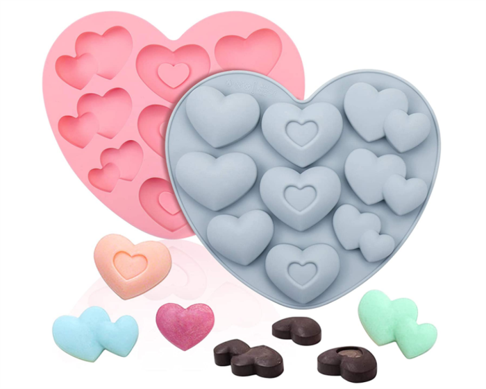 2 Pcs 3D Heart Chocolate Bomb Silicone Molds, Baking Hot Cocoa Love Shape Mold, 9 Holes Non Stick Silicone Mold for Making Chocolate, Cake, Jelly, Candy, Mousse, Dessert