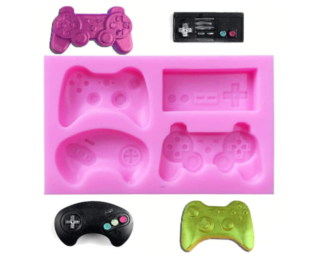 Game Controller Cake Fondant Mould - Video Gamepad Silicone Mould for Candy, Chocolate, Cupcake Decoration, Resin, Clay(Random color)