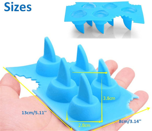 2 Pack Novelty Silicone Diy Mould Shark Fin Chocolate Jello Mould Mold Ice Cube Tray Tool freeze