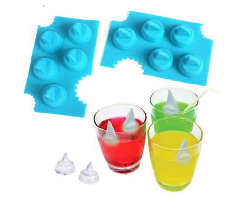 2 Pack Novelty Silicone Diy Mould Shark Fin Chocolate Jello Mould Mold Ice Cube Tray Tool freeze