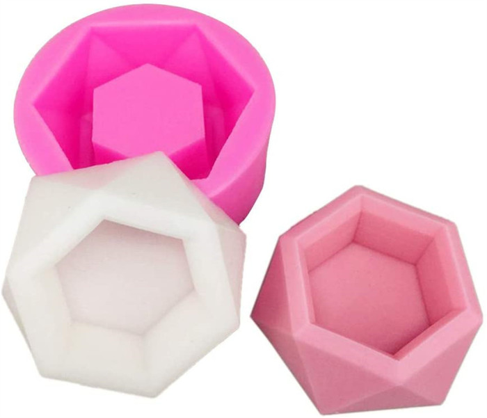 DIY Silicone Flower Pot Mold Diamond Shaped Molds for Candle Holder Making Succulent Plants Planter Pot Mould Concrete Moulds