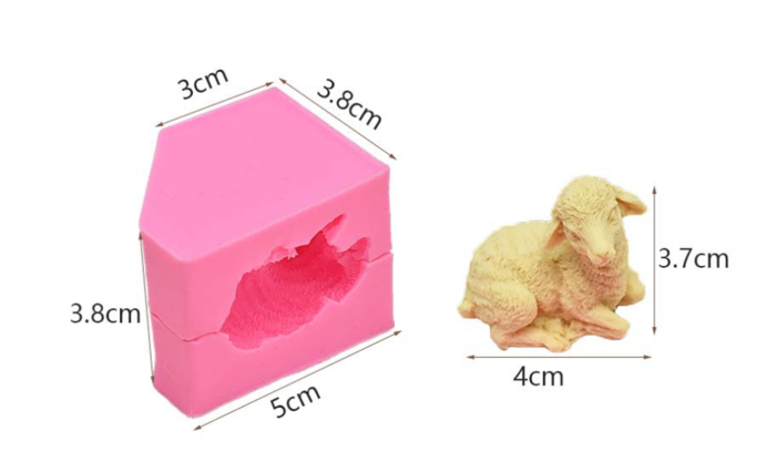 TINY SIZE 3D Sheep Silicone Candle Mold Goat Mold Polymer Clay Molds DIY Chocolate Candy Fondant Gumpaste Mould Cake Decorating Tools