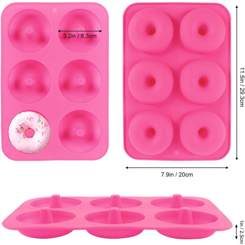 2pcs Silicone Donut Mold - Non-Stick Silicone Doughnut Pan Set, Make Perfect Donut Cake Biscuit Bagels