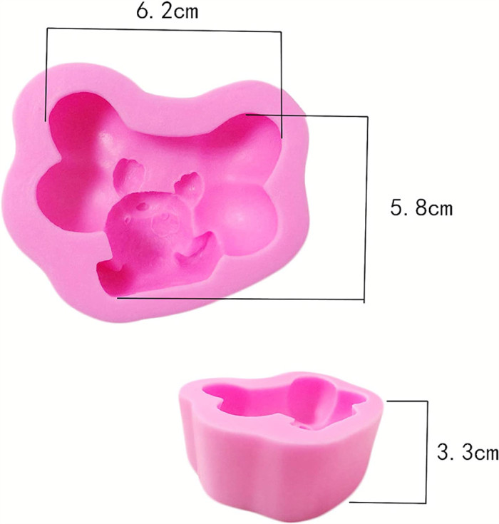 2 Pieces 3D Puppy With Big Bone Molds Cute Puppy Soap Molds,Food Grade Cake Molds Chocolate Icing,Biscuit Decor,Polymer Clay Fondant Cake Dog Molds Cake Baking Moulds Dog Molds