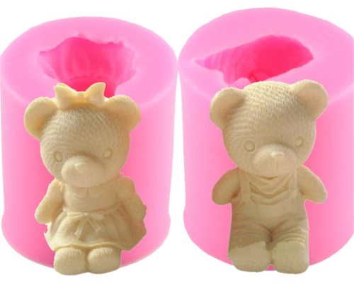 Bear Silicone 3D DIY Soap Candle Making Molds Set of 2