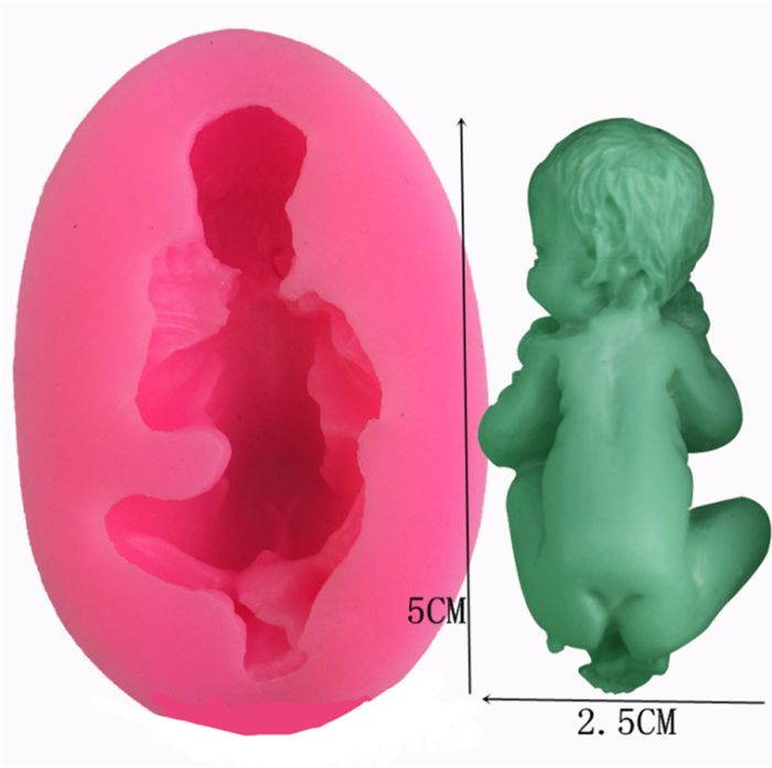 Mini Sleeping Baby Silicone Fondant Mold High Definition Quality Baby Shower Cake Topper DIY Decoration Birthday Party Tool for Sugarcraft, Chocolate, Candle, Soap Making and Crafting