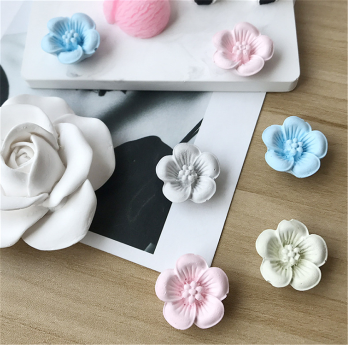 Small Flower Shapes Silicone Mold for Sugarcraft Cake Decoration, Cupcake Topper,Candies,Cookies,Ice Cube,Polymer Clay,Chocolate