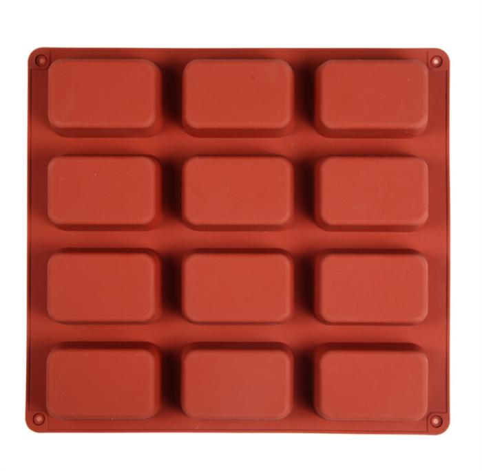 Rectangle Silicone Soap Mold，12 Bar Soap Mold for Soap Making, Thick and Durable with Flat Sides and Smooth Lines