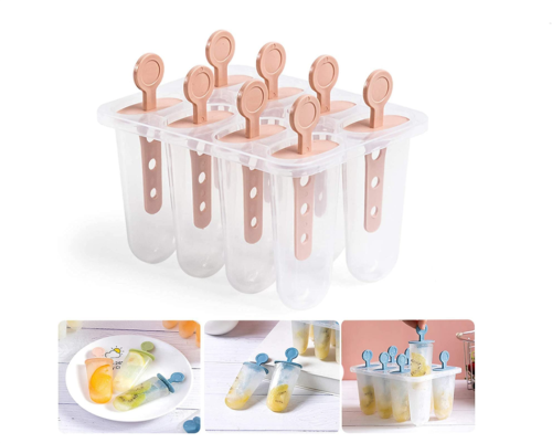 Popsicle Molds Sets 8pcs Homemade Popsicle Maker Reusable Ice Cream Mold Fresh Fruitsicle Frozen Mould for DIY Popsicles(Random color)