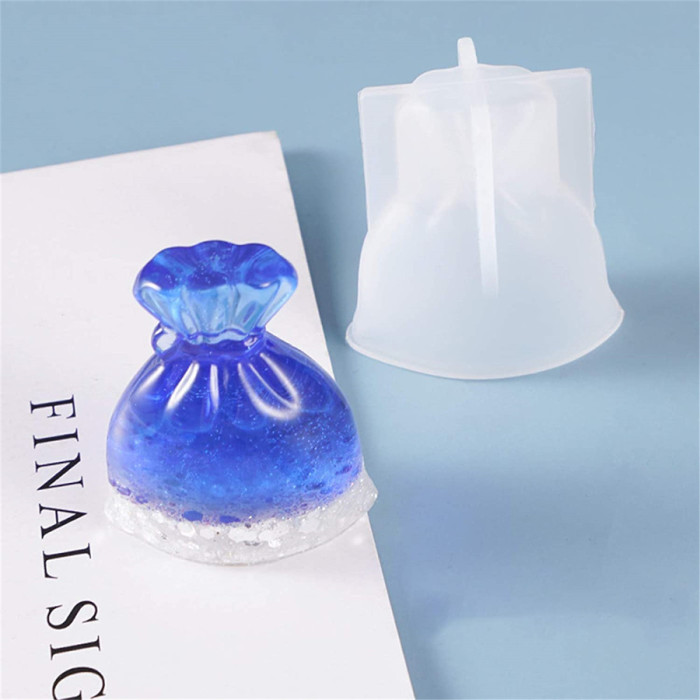 Crystal Epoxy DIY Resin Mold Purse Lucky Bag Decoration Casting Silicone Mould Epoxy Mold for DIY Jewelry Craft Making