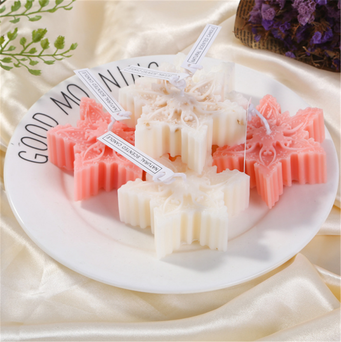 Snowflake Design Handmade Silicone Mold for Natural Soap Making Candle Scented Wax Silicone Mould Chocolat Cake Fondant Sugarcrafts Molds