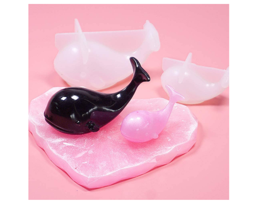 2Pcs Cute 3D Whale Epoxy Mold DIY Resin Craft Making Silicone Mold 1 Large 1 Small