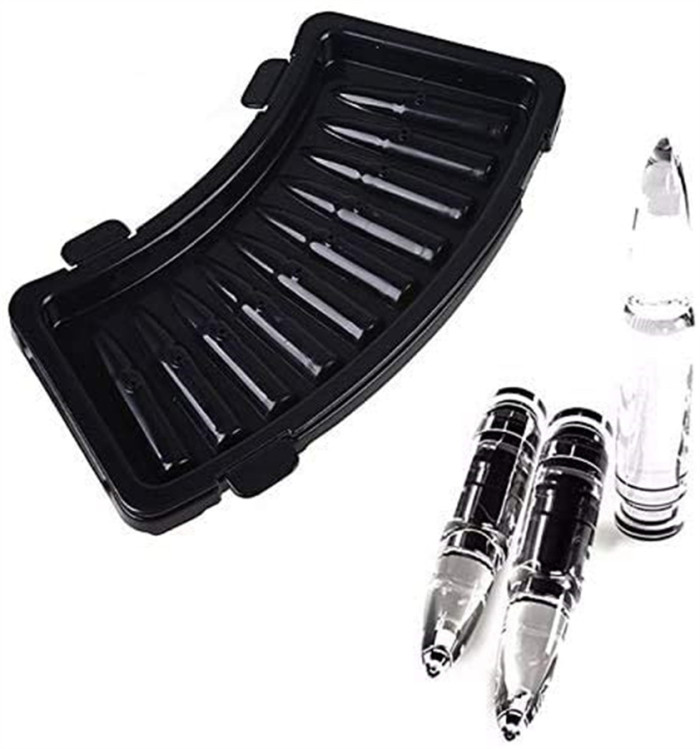 Food Grade Mold Ice Tray 10 Grids Silicone Ice Cube Maker Bullet Shape Ice Cube Tray DIY Ice Cream Maker Ice Cube Mold Bar Party Drinking Accessories