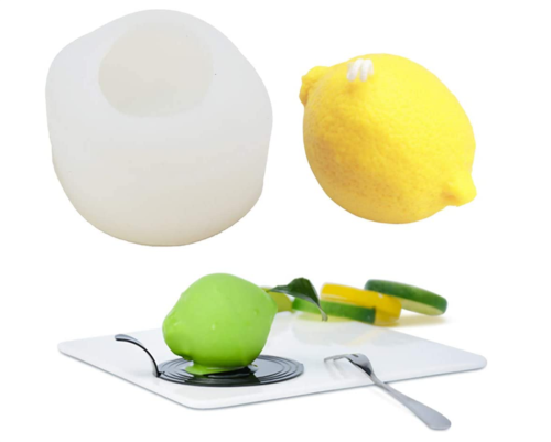 3D Lemon Shape Candle Silicone Mold, Homemade DIY Aromatherapy Candle Making Mold, Soap Molds Pastry Mold Handcraft Making Tool