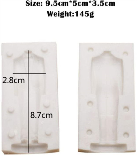 3D Large Wedding Suit Silicone Mold for Baking Chocolate Candy Cake Cupcake Decoration Jelly Ice Cube Soap Gummy Crayons Lollipop Gum Paste Polymer Clay