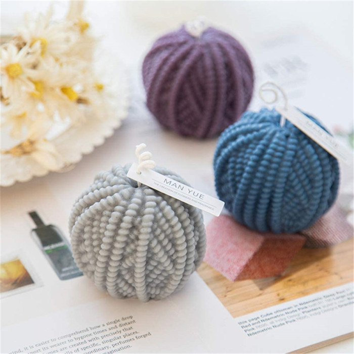 Candle Moulds,Soap Moulds Silicone,Silicone Moulds, Candle Silicone Mold Knitting Wool Ball Cylinder Candle Mold DIY Crafts for Aroma Candle Plaster