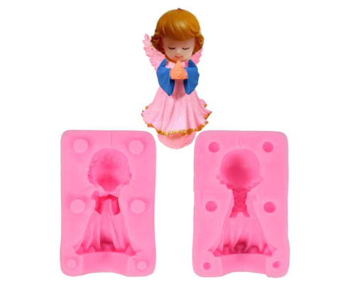 3D Angel Girl Silicone Mold for Baking Chocolate Candy Cake Cupcake Decoration Jelly Ice Cube Soap Gummy Crayons Lollipop Gum Paste Polymer Clay