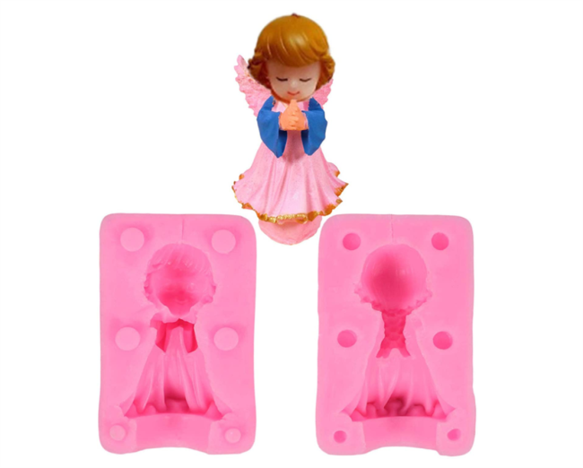 3D Angel Girl Silicone Mold for Baking Chocolate Candy Cake Cupcake Decoration Jelly Ice Cube Soap Gummy Crayons Lollipop Gum Paste Polymer Clay