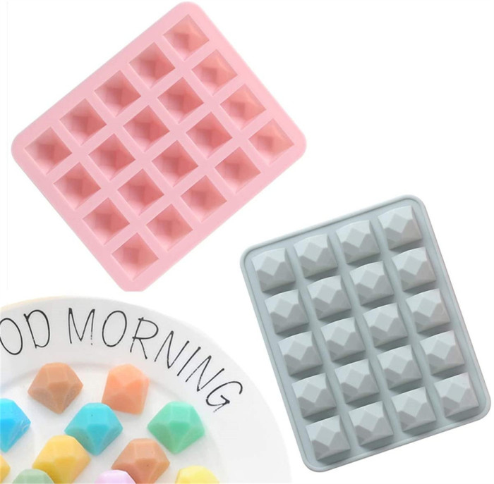 Mold for Candy Chocolate Cake Jelly ice block and Pudding Set of 2 (Diamond)
