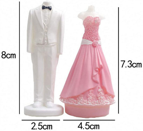 3D Bride and Groom Tuxedo Wedding Dress Set Silicone Candle Soap Mold Chocolate Mold for Wedding Cake Decorating Wedding Candle Favors Gifts (Set of 2)